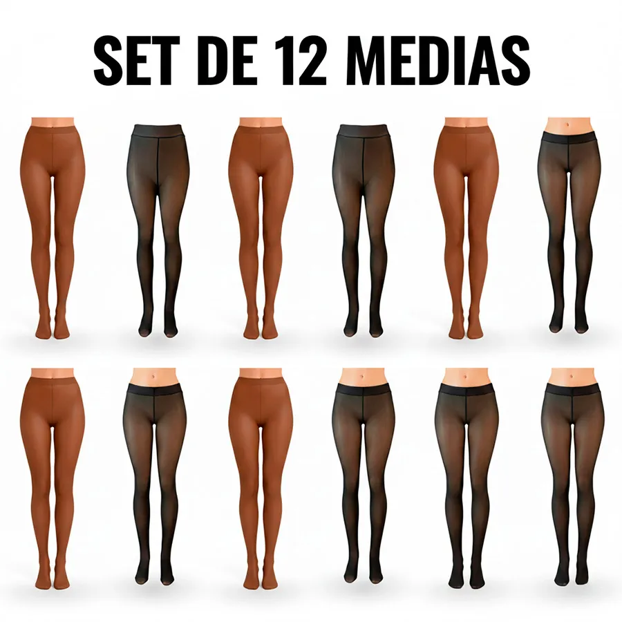 3307-UNI-NEGRO SET DE 12 MEDIAS 6279
